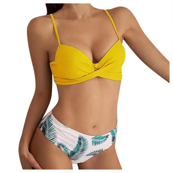 women's swimwear 2021 fashion leaf print split bikini yellow plus size set two pieces swimsuit fd, White;black
women's swimwear 2021 fashion leaf print split bikini yellow plus size set two pieces swimsuit fd, White;black