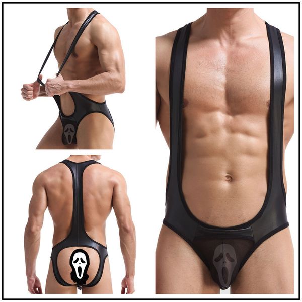 underpants men's underwear lacquered imitation leather strap empty back wrtling fun sports casual motorcycle suit triangle, Black;white
underpants men's underwear lacquered imitation leather strap empty back wrtling fun sports casual motorcycle suit triangle, Black;white