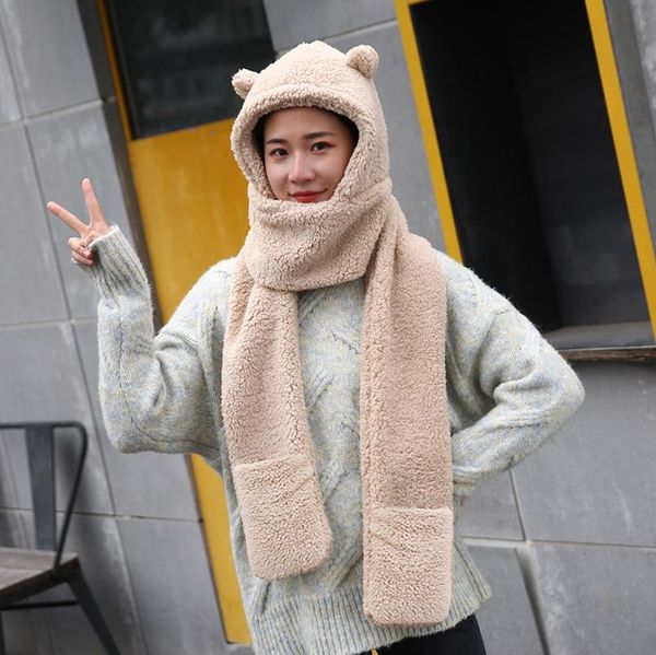 scarves jaycosin 2021 winter ladies novel hats warm cute bear ears plush hat scarf gloves suit casual solid color fleece, Blue;gray
scarves jaycosin 2021 winter ladies novel hats warm cute bear ears plush hat scarf gloves suit casual solid color fleece, Blue;gray
