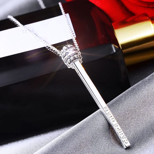 necklaces pendants fashion women jewelry three-dimensional matchstick necklace for long chain zircon stick pendant, Silver
necklaces pendants fashion women jewelry three-dimensional matchstick necklace for long chain zircon stick pendant, Silver