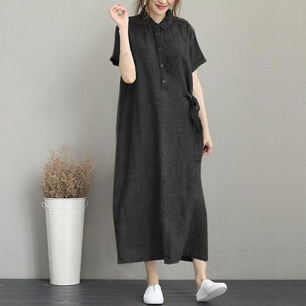 casual dresses women elegent maxi dress cotton and linen summer solid color lapel short-sleeved pocket long shirt sundress vestidos robe, Black;gray
casual dresses women elegent maxi dress cotton and linen summer solid color lapel short-sleeved pocket long shirt sundress vestidos robe, Black;gray