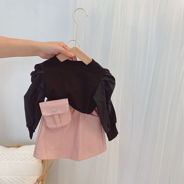 spring and autumn new children's korean fashion 2021 all cotton bubble sleeve with foreign style backing s, Black;white
spring and autumn new children's korean fashion 2021 all cotton bubble sleeve with foreign style backing s, Black;white