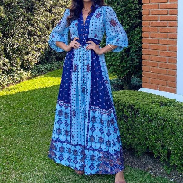 ethnic clothing 2021 printing color contrast splicing high waist long sleeve v-neck women's dress fashion temperament western style, Red
ethnic clothing 2021 printing color contrast splicing high waist long sleeve v-neck women's dress fashion temperament western style, Red