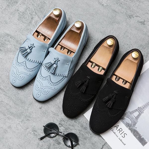 dress shoes british men formal loafers office coiffeur leather classic blue wedding, Black
dress shoes british men formal loafers office coiffeur leather classic blue wedding, Black