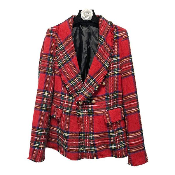 women's suits & blazers plaid woolen suit female autumn winter 2021 chic long-sleeve coat double breasted red jacket women, White;black
women's suits & blazers plaid woolen suit female autumn winter 2021 chic long-sleeve coat double breasted red jacket women, White;black
