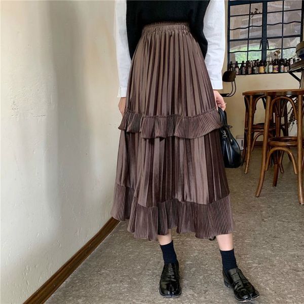 autumn winter for middle-waisted women sleek preppy style sweet slobber pleuche skirts in layered y145 c3au, Black
autumn winter for middle-waisted women sleek preppy style sweet slobber pleuche skirts in layered y145 c3au, Black