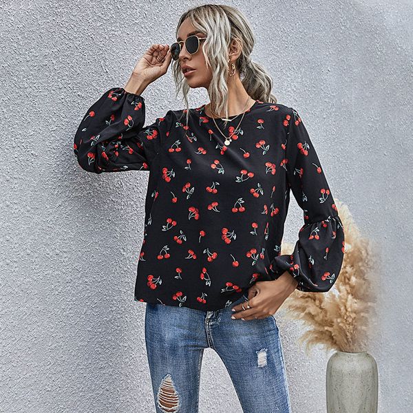 sleeve spring summer casual o neck shirt cherry pattern print blouse for women 2021 new p4yy, White
sleeve spring summer casual o neck shirt cherry pattern print blouse for women 2021 new p4yy, White
