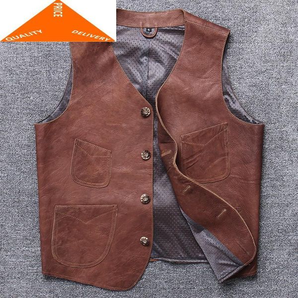 men's leather & faux men vintage genuine real cow vest casual business mens jacket moto biker fit outwear 9929, Black
men's leather & faux men vintage genuine real cow vest casual business mens jacket moto biker fit outwear 9929, Black
