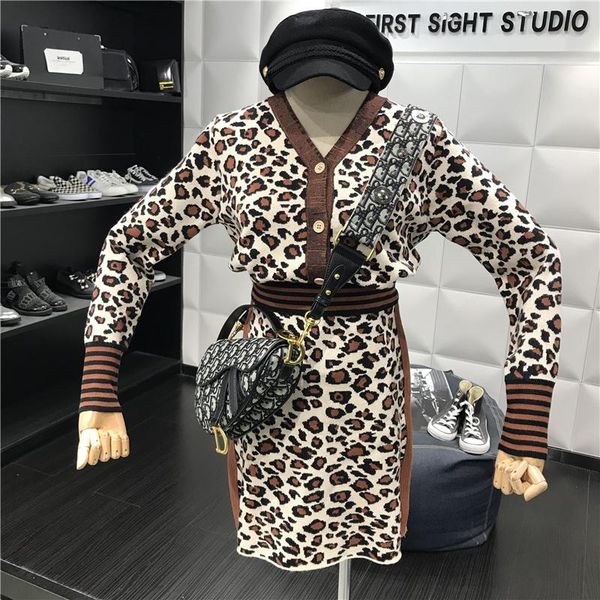two piece dress leopard print long-sleeved knit cardigans jacket + skirt women autumn fashion 2pcs set ladies trendy suits, White
two piece dress leopard print long-sleeved knit cardigans jacket + skirt women autumn fashion 2pcs set ladies trendy suits, White