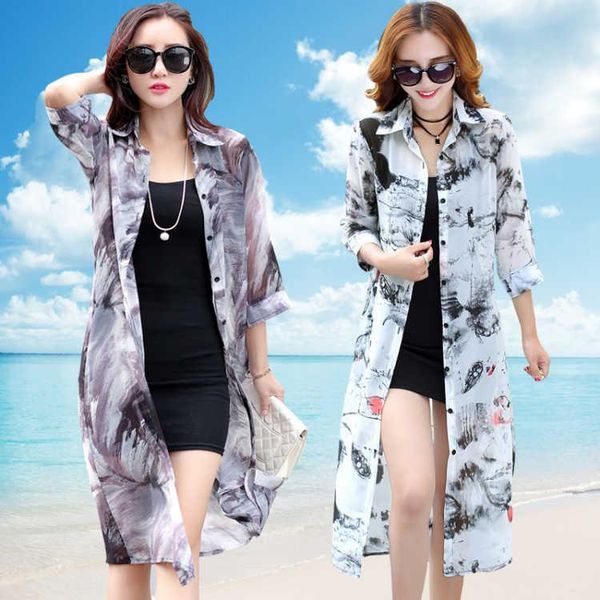 women's blouses & shirts women 2021 summer fashion vintage floral print chiffon female loose casual thin cardigan long sunscreen blous, White
women's blouses & shirts women 2021 summer fashion vintage floral print chiffon female loose casual thin cardigan long sunscreen blous, White