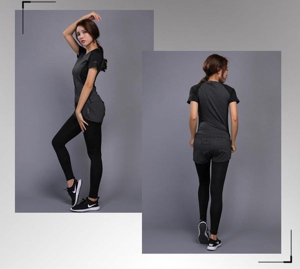 women sportswear yoga set fitness gym clothes running tennis short sleeve shirt+pants leggings jogging workout, White;red
women sportswear yoga set fitness gym clothes running tennis short sleeve shirt+pants leggings jogging workout, White;red