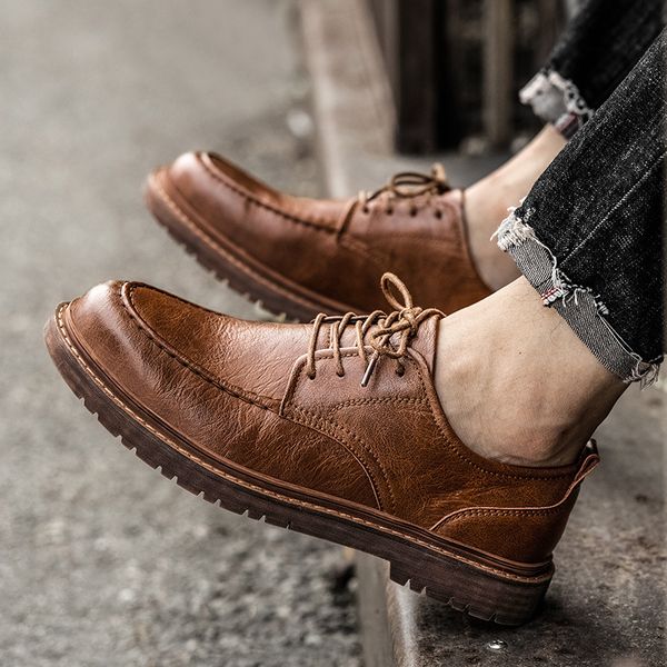2021 spring and autumn fashion brown low round head men's leisure busins leather sho, Black
2021 spring and autumn fashion brown low round head men's leisure busins leather sho, Black
