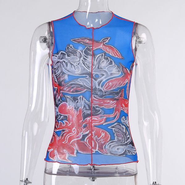 kim blue print aesthetic sheer mesh tank women 2021 fashion transparent sleeveless graphic tshirts c98-ae10, White
kim blue print aesthetic sheer mesh tank women 2021 fashion transparent sleeveless graphic tshirts c98-ae10, White