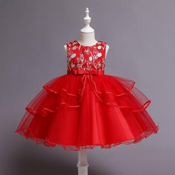 girl's dresses flower girls illusion sleeveless embroidery bow tulle lace o-neck knee-length luxury green kids party princess gown f191, Red;yellow
girl's dresses flower girls illusion sleeveless embroidery bow tulle lace o-neck knee-length luxury green kids party princess gown f191, Red;yellow