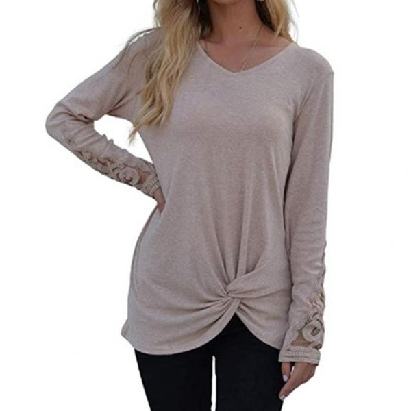 women's t-shirt spring women casual t-shirts long sleeve v-neck lace ladies patchwork tunic twist knot hem cotton dating, White
women's t-shirt spring women casual t-shirts long sleeve v-neck lace ladies patchwork tunic twist knot hem cotton dating, White