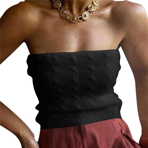 women's tanks & camis women ribbed knitted bandeau strapless ladies sleeveless knitting cable casual tube tank, White
women's tanks & camis women ribbed knitted bandeau strapless ladies sleeveless knitting cable casual tube tank, White