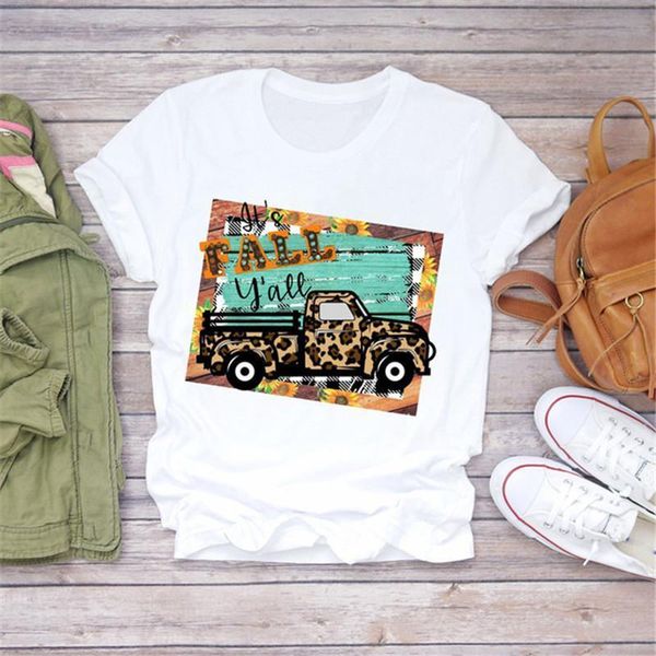 women short sleeve it's fall y'all leopard truck fashion print lady t-shirts t shirt ladies womens graphic female tee, White
women short sleeve it's fall y'all leopard truck fashion print lady t-shirts t shirt ladies womens graphic female tee, White