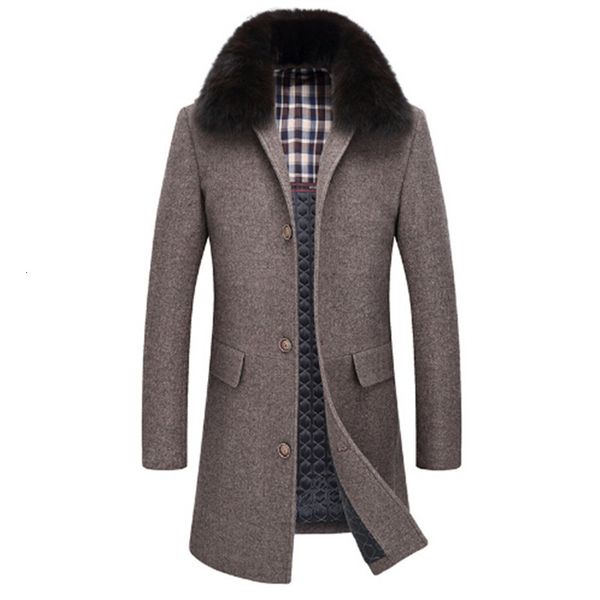 autumn winter men's fashion cotton and thickening coats high-end leisure fox fur collar pure color in the long wool coat 5ona, Black
autumn winter men's fashion cotton and thickening coats high-end leisure fox fur collar pure color in the long wool coat 5ona, Black