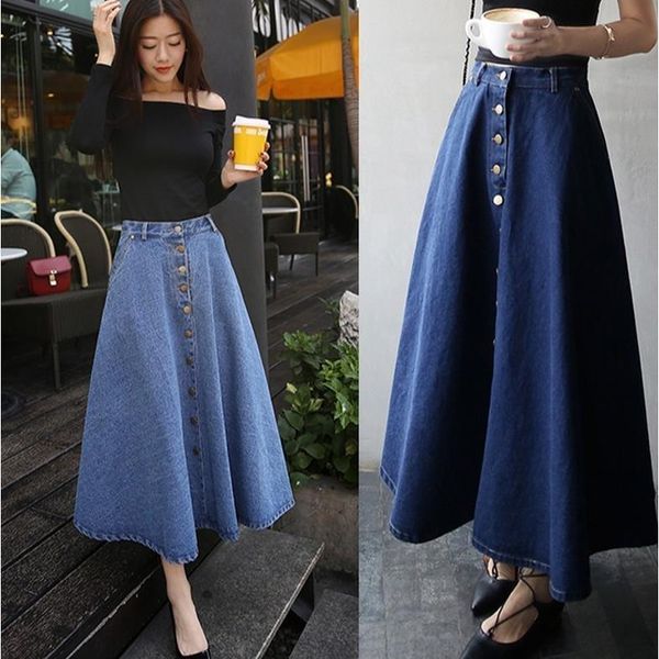 skirts autumn and summer denim skirt long women's high waist a-type korean base, Black
skirts autumn and summer denim skirt long women's high waist a-type korean base, Black