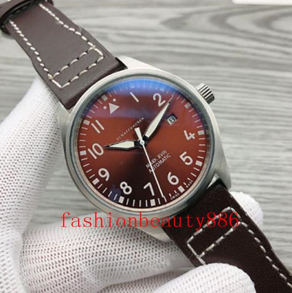luxury mens watches high qaualiy automatic mechanical stainless steel black leather simple 41mm pilots watch mark xvii outdoor, Slivery;brown
luxury mens watches high qaualiy automatic mechanical stainless steel black leather simple 41mm pilots watch mark xvii outdoor, Slivery;brown