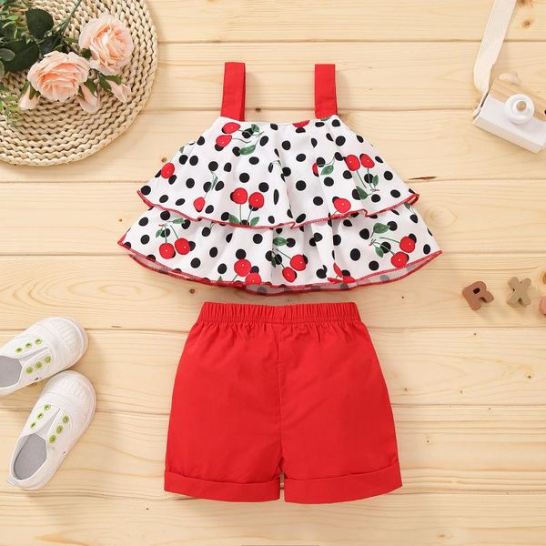 clothing sets summer children's toddler baby girl cherry print suspender + solid colorshorts+headband outfits, White
clothing sets summer children's toddler baby girl cherry print suspender + solid colorshorts+headband outfits, White
