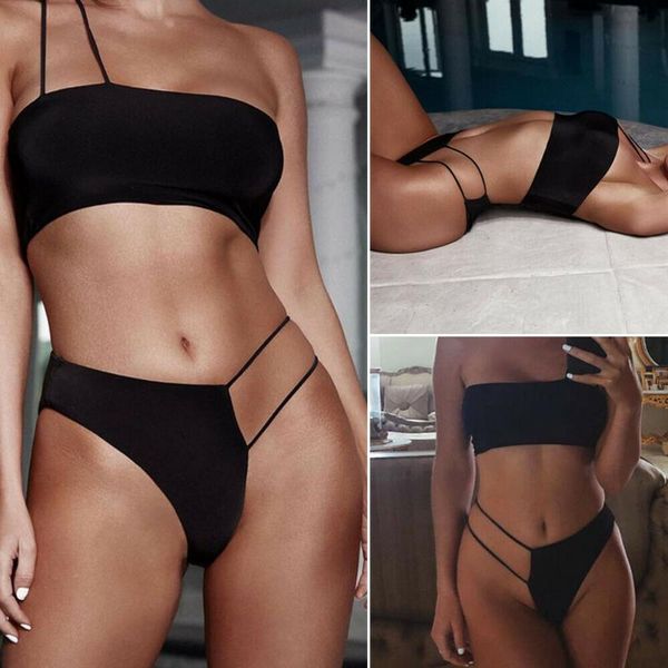 women's swimwear strappy fashion bikini set two piece beach swimsuit bathing bra 2pcs, White;black
women's swimwear strappy fashion bikini set two piece beach swimsuit bathing bra 2pcs, White;black