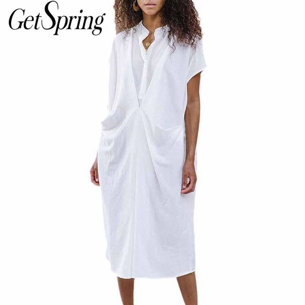 getspring women dress temperament white dresses solid short sleeve loose leisure long fashion ladies dresse spring 210601, Black;gray
getspring women dress temperament white dresses solid short sleeve loose leisure long fashion ladies dresse spring 210601, Black;gray