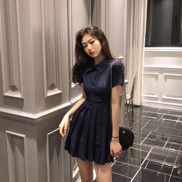 temperament pleated spring 2021 new lapel short sleeve high waist dress for women with thin and foreign style hot, Black;gray
temperament pleated spring 2021 new lapel short sleeve high waist dress for women with thin and foreign style hot, Black;gray