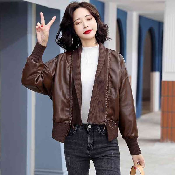 sequoia women's new style temperament short leather coat qiudong versatile thin pu, Black
sequoia women's new style temperament short leather coat qiudong versatile thin pu, Black