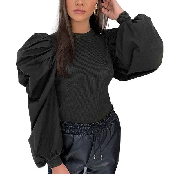 women's t-shirt women fashion puff long sleeve female t-shirts ladies solid color autumn knitted tees 3 colors, White
women's t-shirt women fashion puff long sleeve female t-shirts ladies solid color autumn knitted tees 3 colors, White