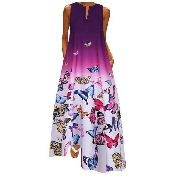 women 2021 summer dresses ladies fashion plus size butterfly print daily sleeveless vintage bohemia v neck maxi dress sundress s-5xl, Black;gray
women 2021 summer dresses ladies fashion plus size butterfly print daily sleeveless vintage bohemia v neck maxi dress sundress s-5xl, Black;gray