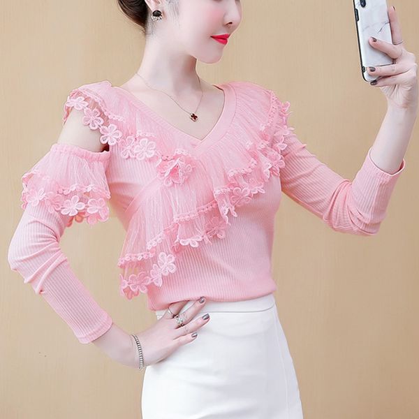 knitted lace autumn new long sleeve lace shirt female ruffled shoulder blouses clothes young girl blusa feminina 688c 210225, White
knitted lace autumn new long sleeve lace shirt female ruffled shoulder blouses clothes young girl blusa feminina 688c 210225, White