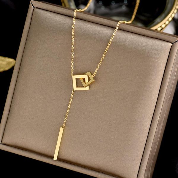 pendant necklaces simple square necklace for woman gold chain luxury jewelry fashion choker clavicle girl party gift accessories, Silver
pendant necklaces simple square necklace for woman gold chain luxury jewelry fashion choker clavicle girl party gift accessories, Silver