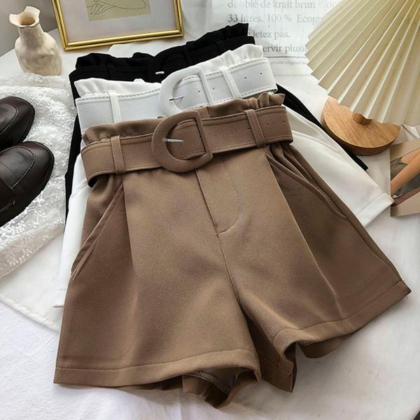 women's shorts sashes high waist a-line wide leg for women spring simple solid loose summer, White;black
women's shorts sashes high waist a-line wide leg for women spring simple solid loose summer, White;black