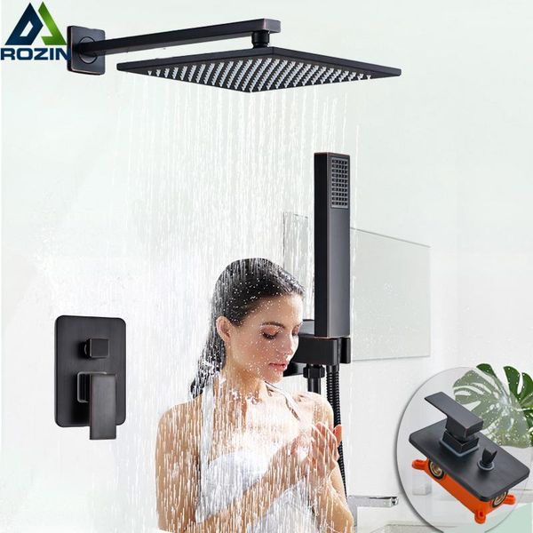 black bronze 12 inch rainfall shower mixer and handshower wall mounted shower fauce concealed tap embedded box valve
black bronze 12 inch rainfall shower mixer and handshower wall mounted shower fauce concealed tap embedded box valve