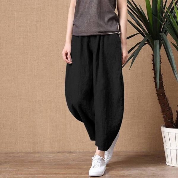 women's pants & capris casual elastic waist vintage trousers lady loose plus size s-5xl retro literary cotton, Black;white
women's pants & capris casual elastic waist vintage trousers lady loose plus size s-5xl retro literary cotton, Black;white