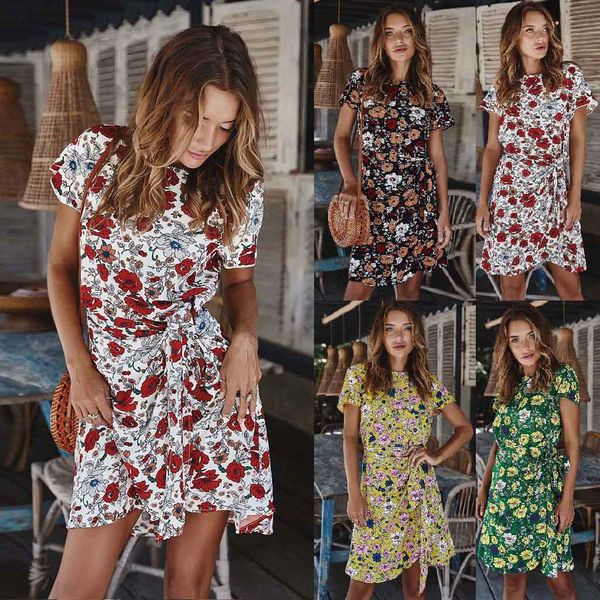021 boho floral summer dress women casual short sleeve o-neck bow sundress mini dress axtw, Black;gray
021 boho floral summer dress women casual short sleeve o-neck bow sundress mini dress axtw, Black;gray
