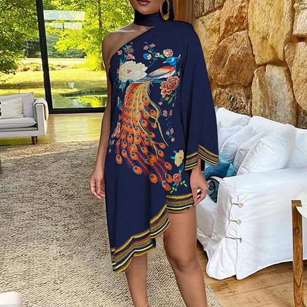 casual dresses women one shoulder peacock floral print halter irregular dress elegant fashion chic summer women's beach, Black;gray
casual dresses women one shoulder peacock floral print halter irregular dress elegant fashion chic summer women's beach, Black;gray