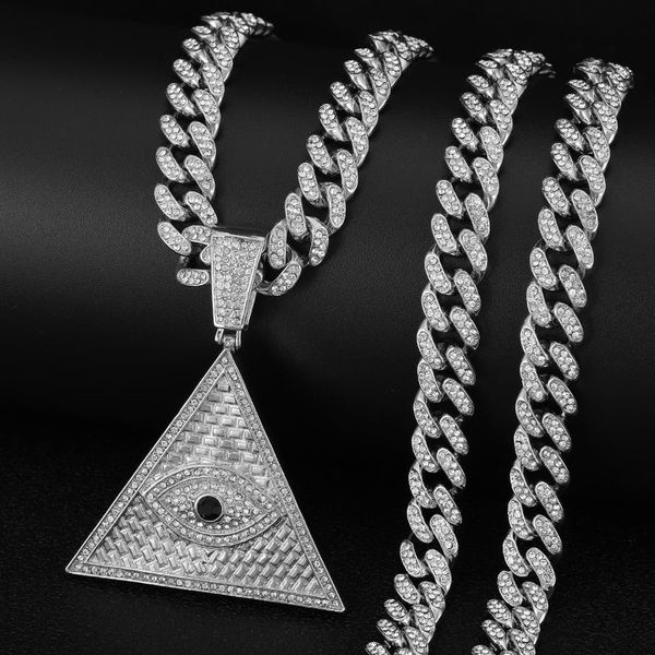 pendant necklaces men's cuban link chain necklace triangle iced out crystal vintage luxury punk hip-hop style silver color for women
pendant necklaces men's cuban link chain necklace triangle iced out crystal vintage luxury punk hip-hop style silver color for women