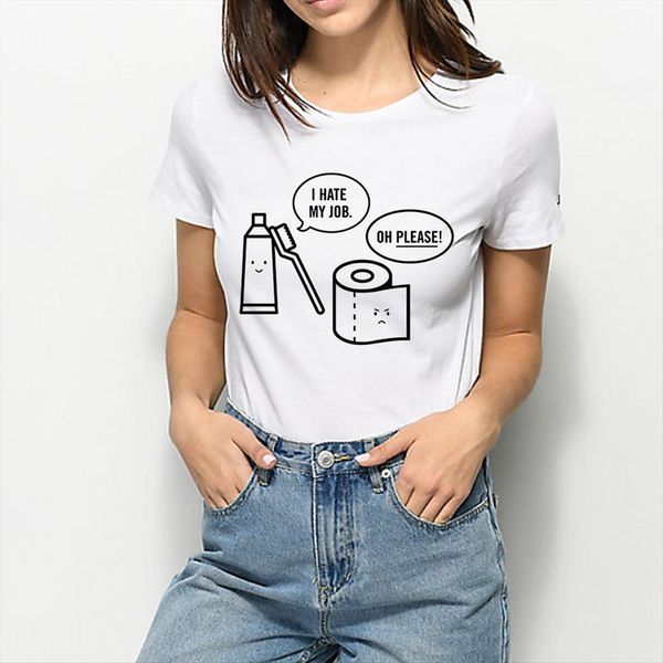 vintage vogue tee hipster womens toilet paper harajuku funny vestidos i hate my job oh please, White
vintage vogue tee hipster womens toilet paper harajuku funny vestidos i hate my job oh please, White