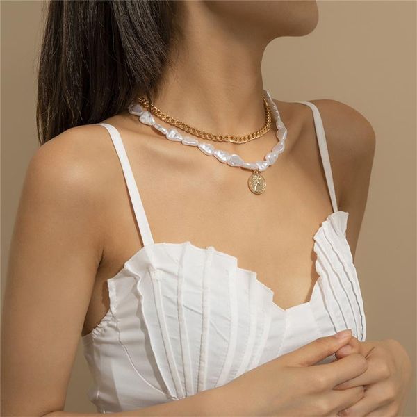 chains 2pcs/set imitation pearl baroque queen pendant necklace for women multi-layer beaded choker necklaces jewelry bridal gifts, Silver
chains 2pcs/set imitation pearl baroque queen pendant necklace for women multi-layer beaded choker necklaces jewelry bridal gifts, Silver