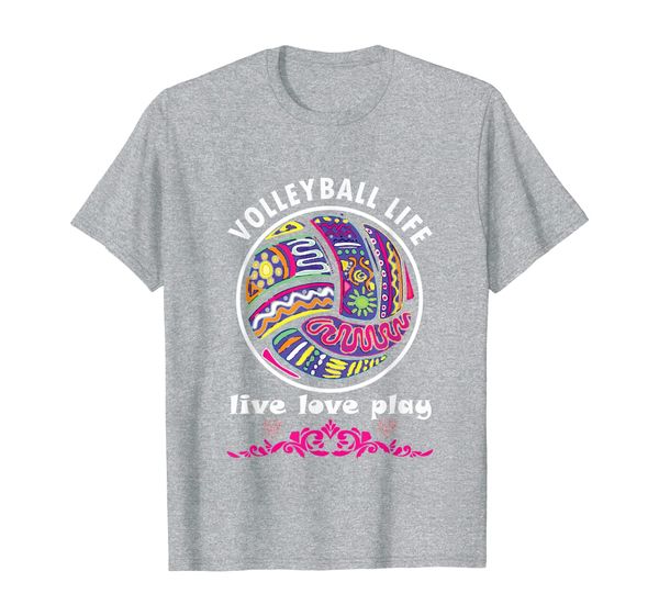 volleyball life girls team t-shirt, White;black