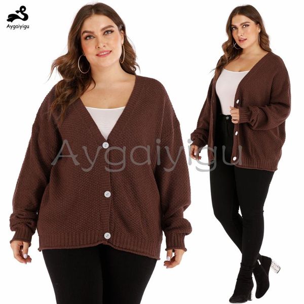 women's jackets aygaiyigu big size women winter sweater coats plus open stitch single buttons basic casual fashion knitted clothing, Black;brown
women's jackets aygaiyigu big size women winter sweater coats plus open stitch single buttons basic casual fashion knitted clothing, Black;brown