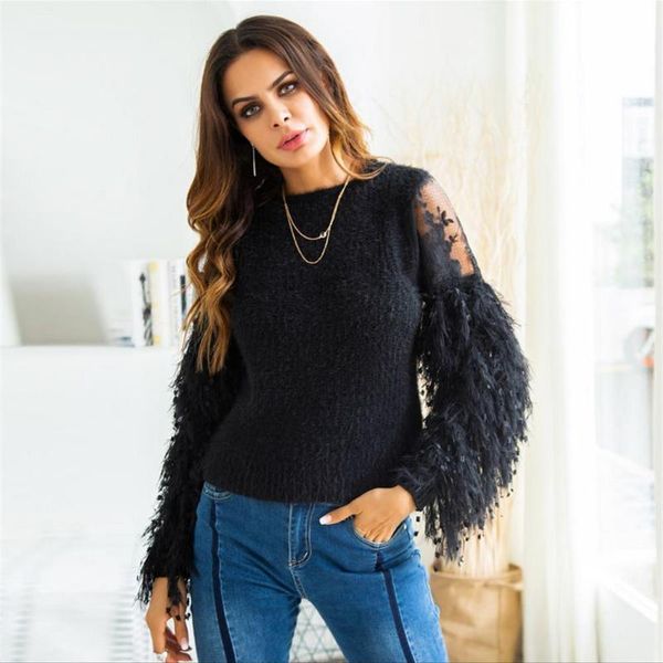 women's sweaters winter women fluffy o-neck long sleeve knit pullovers jumper lady tassels faux fur lace embroidery sweater, White;black
women's sweaters winter women fluffy o-neck long sleeve knit pullovers jumper lady tassels faux fur lace embroidery sweater, White;black