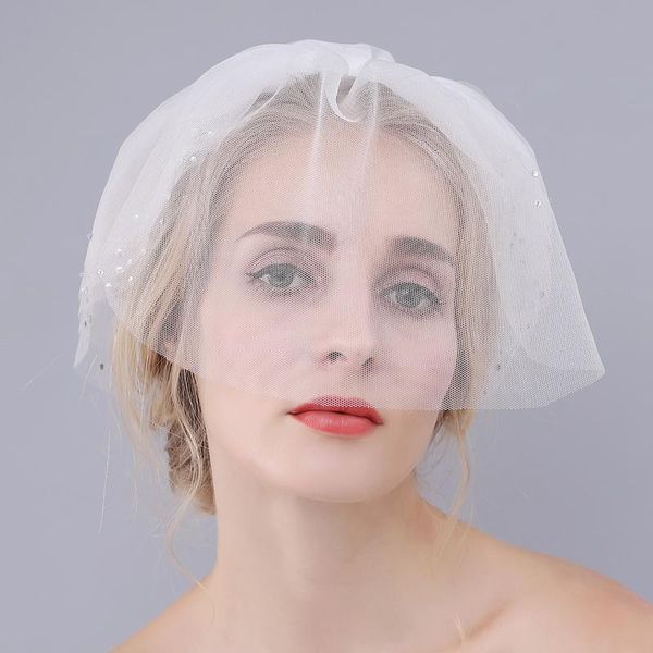 bridal veils simple sweetheart blusher wedding veil elegant multi-layer sequines headdress for travel studio po prop o924, Black
