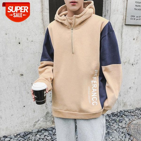 super color matching sweater korean style trendy couple hooded student loose plus fleece jacket male #jy8o, Black
super color matching sweater korean style trendy couple hooded student loose plus fleece jacket male #jy8o, Black