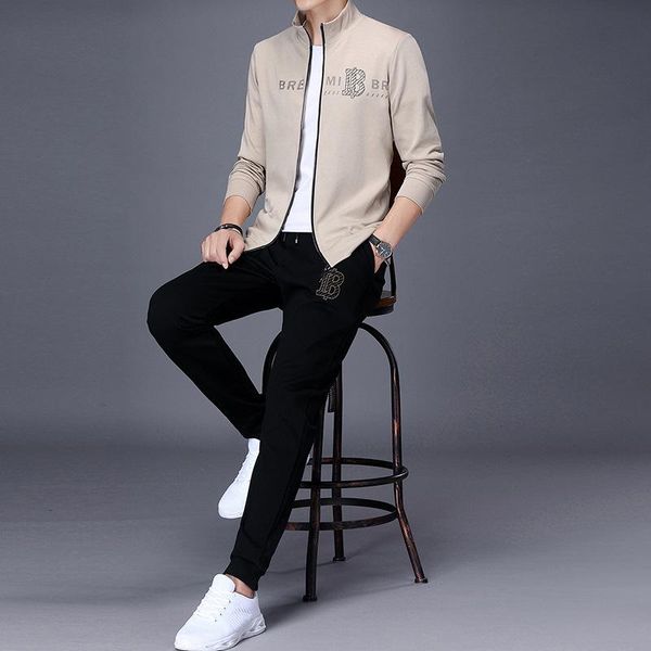 men's tracksuits boutique leisure suits autumn young men long sleeve collar zipper jacket and pants two-piece undertakes + movement, Gray
men's tracksuits boutique leisure suits autumn young men long sleeve collar zipper jacket and pants two-piece undertakes + movement, Gray