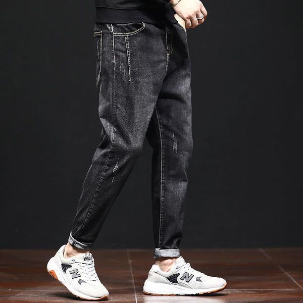 men's jeans 2022 spring fashion streetwear men loose fit vintage harem pants multi pockets denim cargo slack bottom large size, Blue
men's jeans 2022 spring fashion streetwear men loose fit vintage harem pants multi pockets denim cargo slack bottom large size, Blue