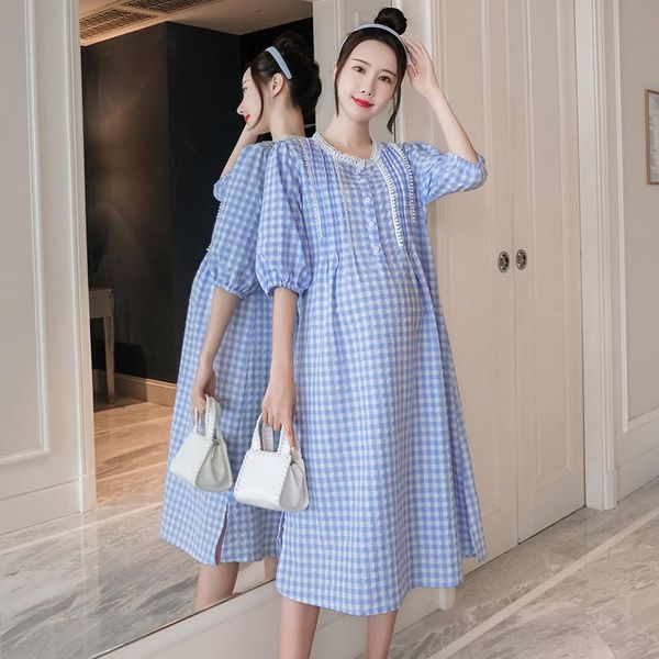 2021 new brand summer maternity dress woman loose version plaid large size dresses pregnant woman clothing md-02817, White
2021 new brand summer maternity dress woman loose version plaid large size dresses pregnant woman clothing md-02817, White