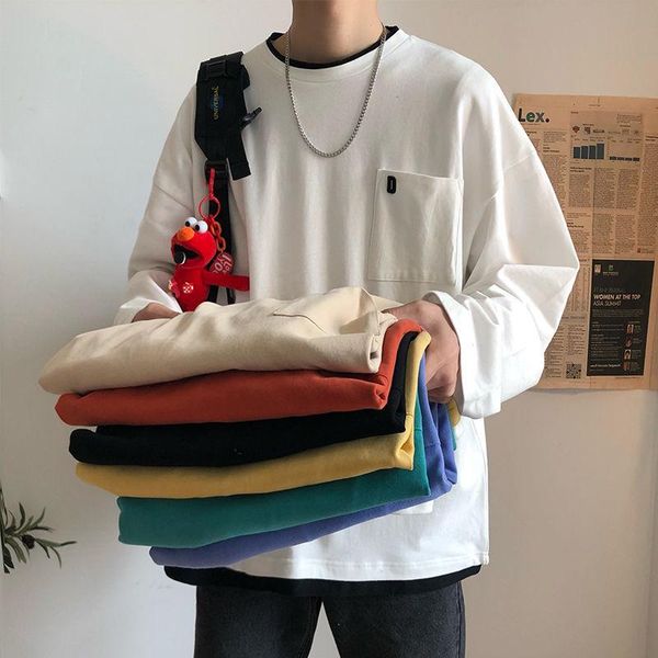 men's t-shirts autumn oversized men t shirt solid long sleeve o neck casual loose japan style harajuku vintage male clothing hip, White;black
men's t-shirts autumn oversized men t shirt solid long sleeve o neck casual loose japan style harajuku vintage male clothing hip, White;black